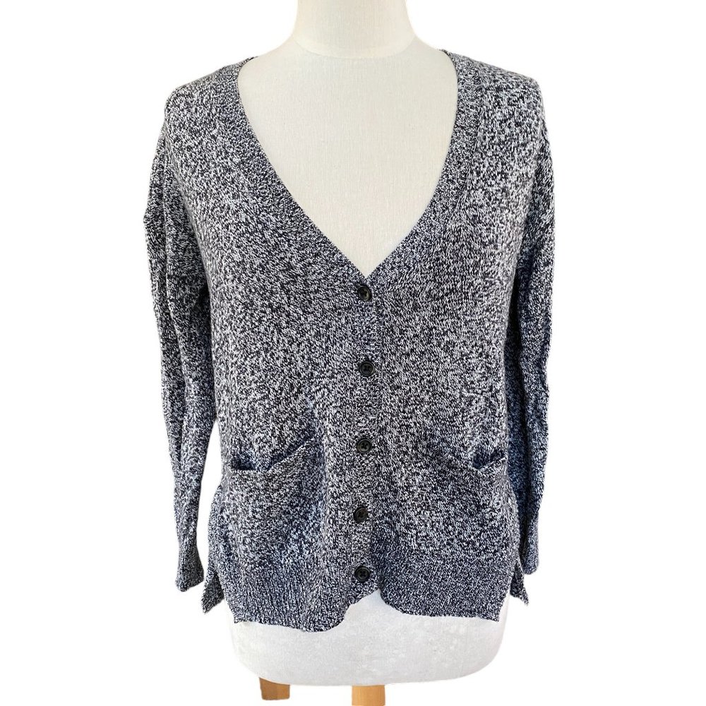 Madewell Landscape Supersoft Yarn Academia Cardigan Grandpa Sweater Preppy-XS